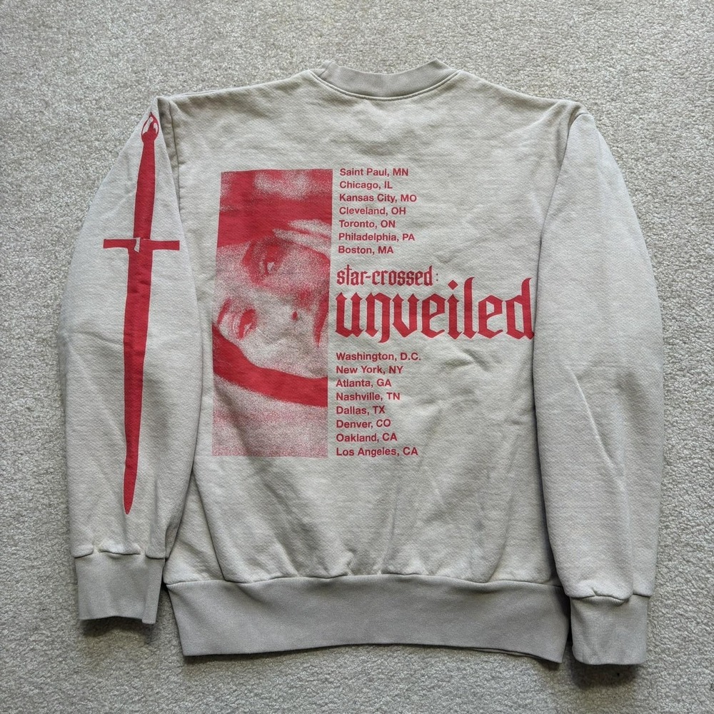 Kacey Musgraves Sweatshirt Mens Small Beige Star-Crossed Unveiled Tour Crewneck‎
